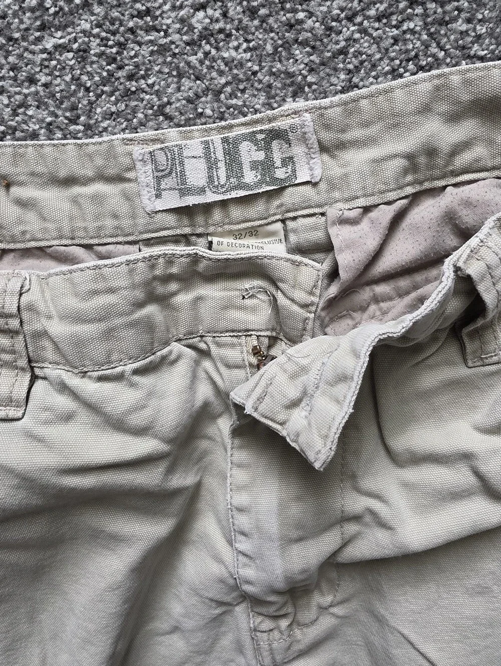 Plugg Men's Cargo Pants in Light Beige - Utility Pockets